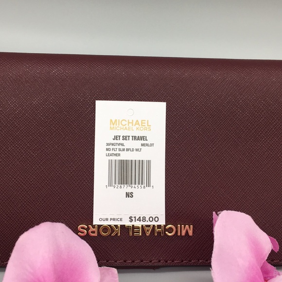 Michael Kors Jet Set Travel Md Flt Slm Bfld Wallet - Picture 6 of 8